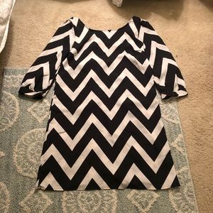 Black and White Chevron Shift Dress